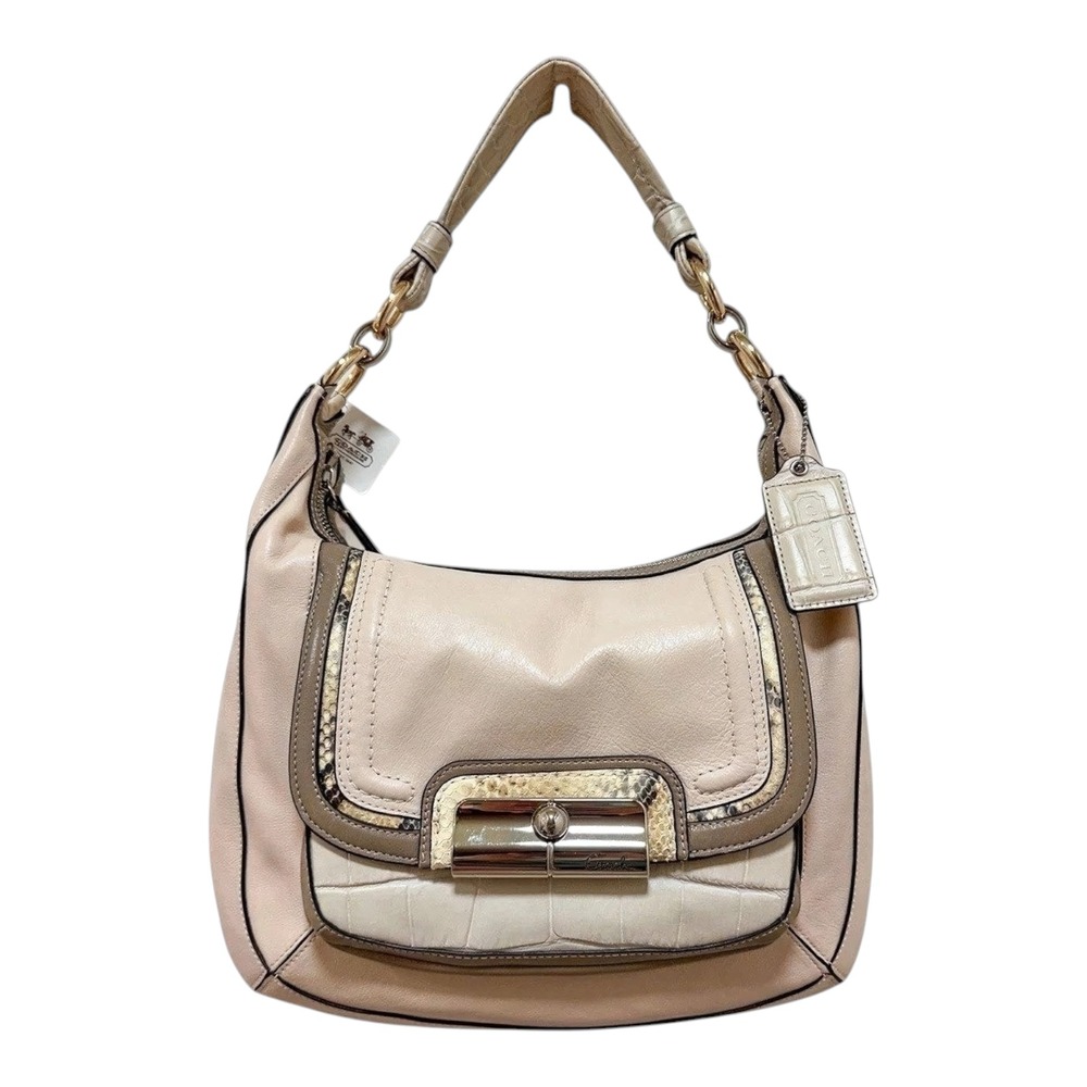 Coach Kristin Spectator Hobo Bag Ivory Leather Croc Python Y2K 16803
